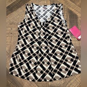 212 Collection Black and Brown Geometric Tank Top
